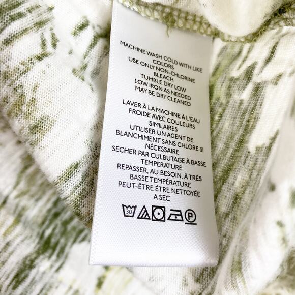 Pilcro Anthroplogie Green Abstract Oversized Top Shirttail Hem Womens Size Med - Picture 7 of 11
